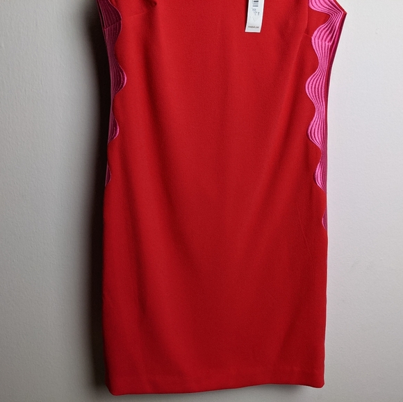 New Trina Turk Red Wave Scalloped Dress Size 2 - Picture 9 of 14